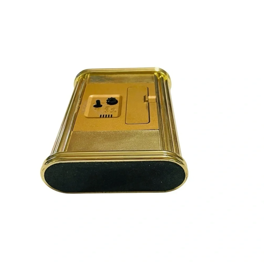 Seth Thomas Art Deco Mantel Clock - All Brass Vintage 1960 ..works With Alarm.